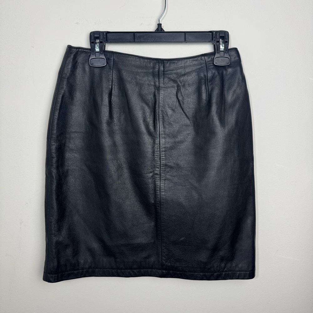 VTG Maxima Wilsons Leather Black Pencil Mini Skirt Y2K 90’s Size 10